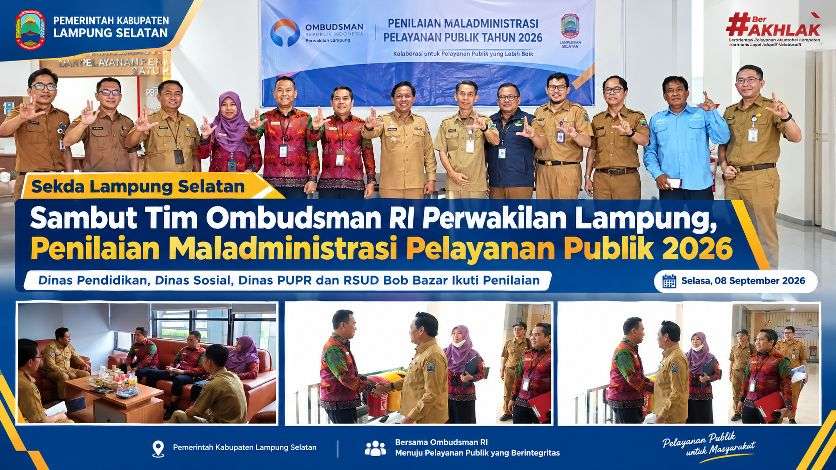 Sekda Lampung Selatan Sambut Tim Ombudsman RI Perwakilan Lampung, Penilaian Maladministrasi Pelayanan Publik 2026